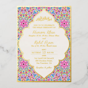 Arabian White Pearl Crème Gold Muslim Wedding