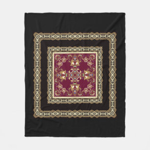 Arabic abstract decorative east ornamental baroque fleece blanket