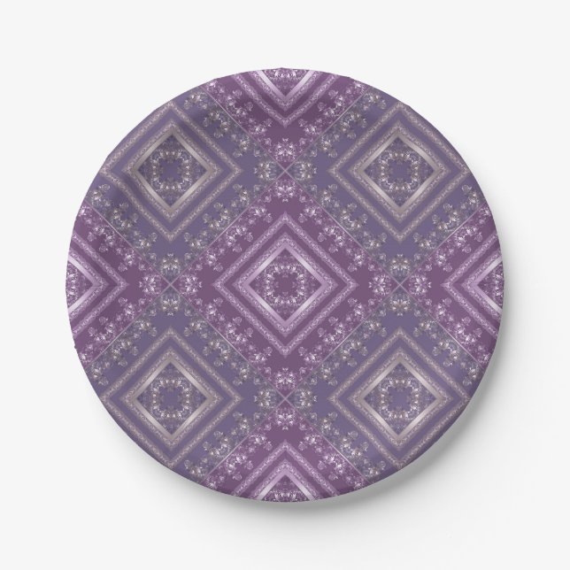 Arabic abstract decorative east ornamental baroque paper plate (Front)
