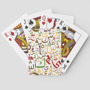 Arabic Alphabet Pattern Modern Islamic Calligraphy Playing Cards