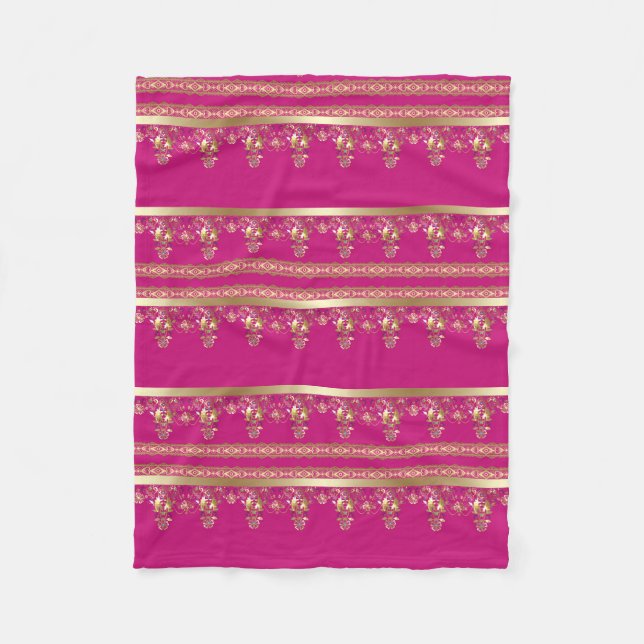 Arabic antique decorative east ornamental baroque fleece blanket (Front)