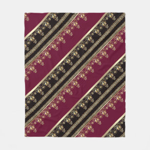 Arabic antique decorative east ornamental baroque fleece blanket