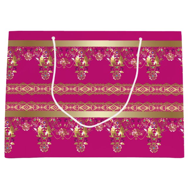 Arabic antique decorative east ornamental baroque large gift bag (Front)