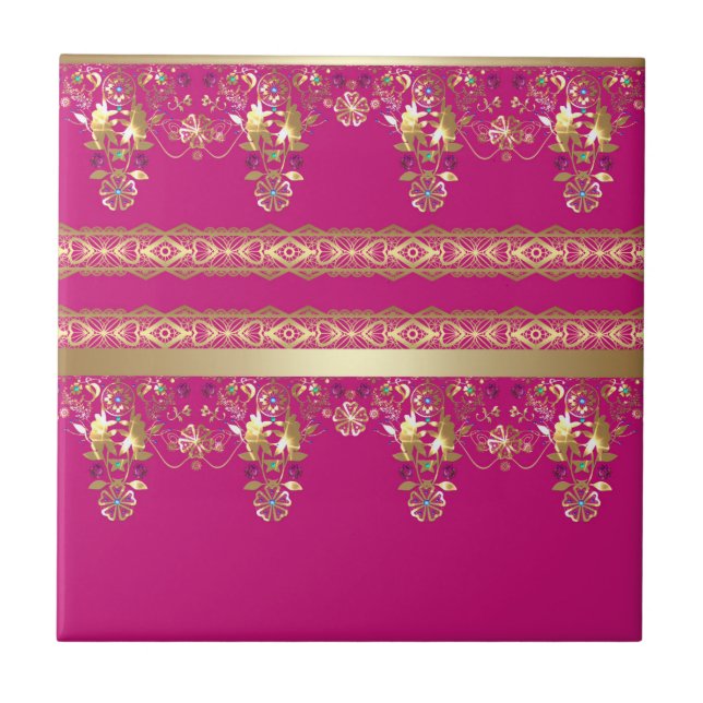 Arabic antique decorative east ornamental baroque tile (Front)