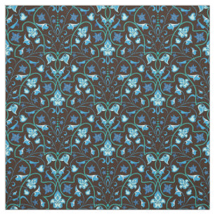 Arabic blue pattern fabric