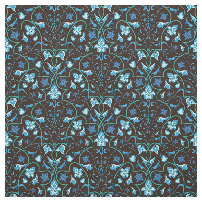 Arabic blue pattern fabric (Swatch)