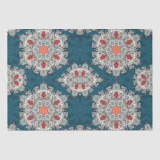 Arabic Boho Elegant Geometric Moroccan Retro Teal Tissue Paper