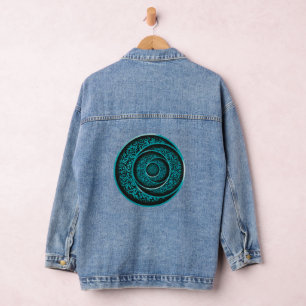 Arabic calligraphy 3d denim jacket