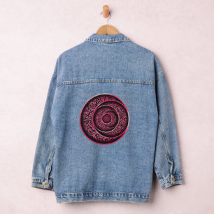 Arabic calligraphy 3d denim jacket