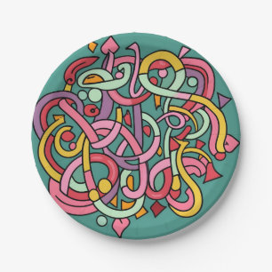 Arabic calligraphy paper plate