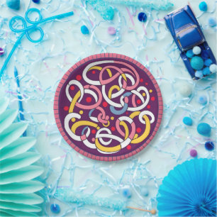 Arabic calligraphy.  paper plate