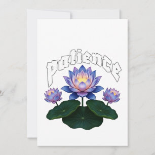 Arabic Calligraphy Sabr Patience - Zen Lotus Flowe Invitation