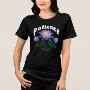 Arabic Calligraphy Sabr Patience - Zen Lotus Flowe Tri-Blend Shirt