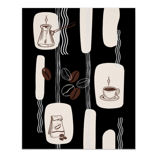 Arabic Coffee Printable Set, Boho Kitchen Wall Art (Front)