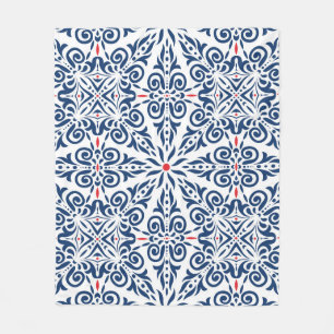 Arabic Colourful Vintage Seamless Pattern Fleece Blanket