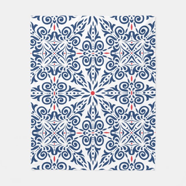Arabic Colourful Vintage Seamless Pattern Fleece Blanket (Front)