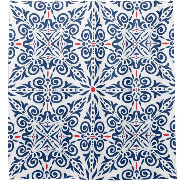 Arabic Colourful Vintage Seamless Pattern Shower Curtain (Front)