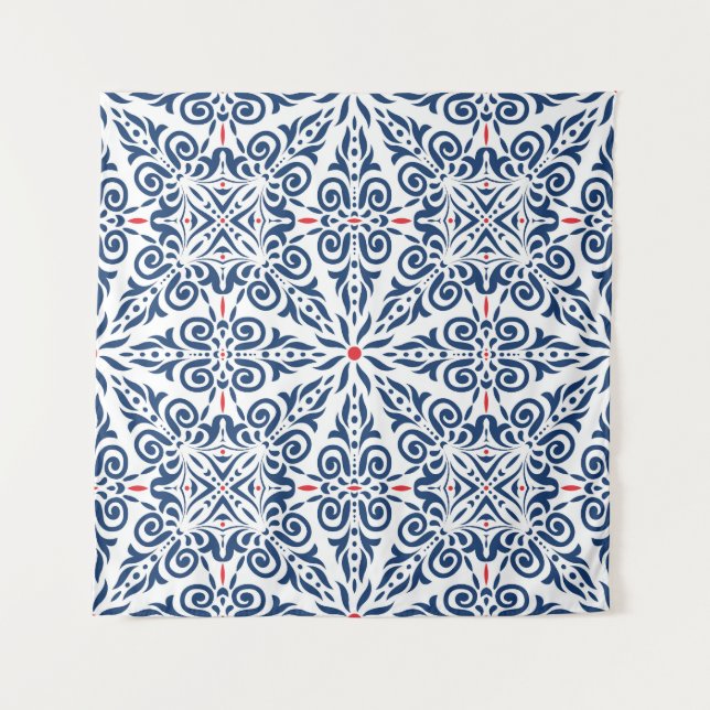 Arabic Colourful Vintage Seamless Pattern Tapestry (Front)