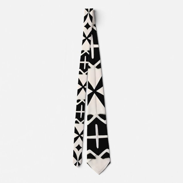 Arabic Crosses and rhombuses Geometric Pattern Tie (Back)