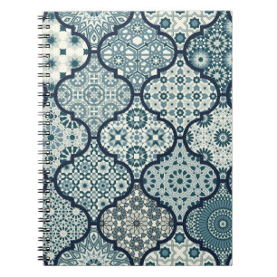 Arabic decorative azulejos tiles patchwork islamic notebook
