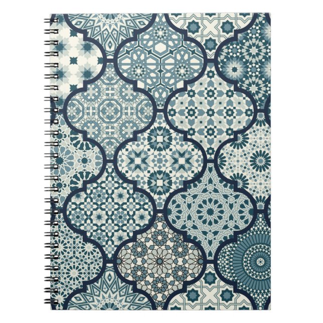 Arabic decorative azulejos tiles patchwork islamic notebook (Front)