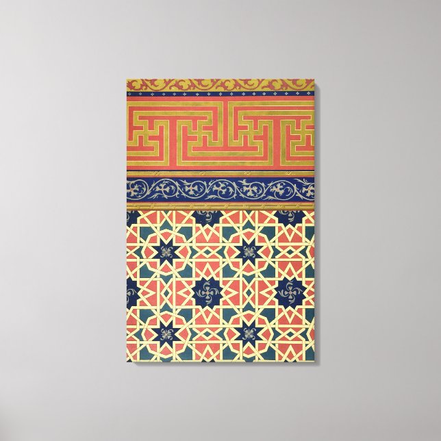 Arabic decorative designs (colour litho) canvas print (Front)