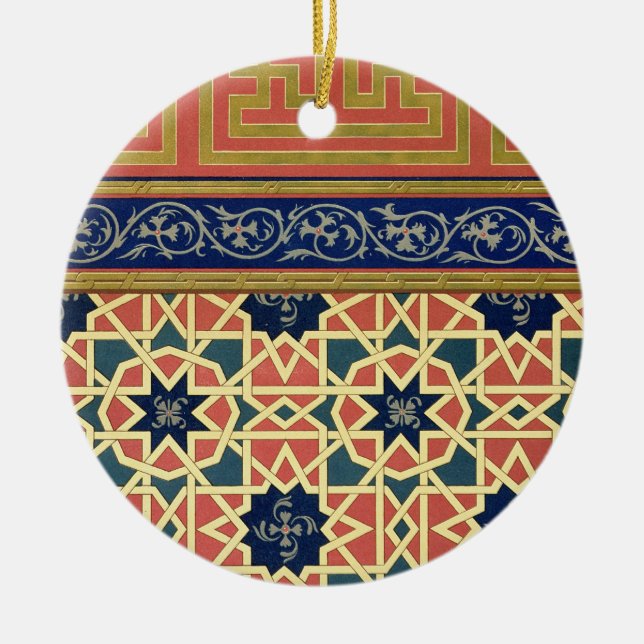 Arabic decorative designs (colour litho) ceramic tree decoration (Front)
