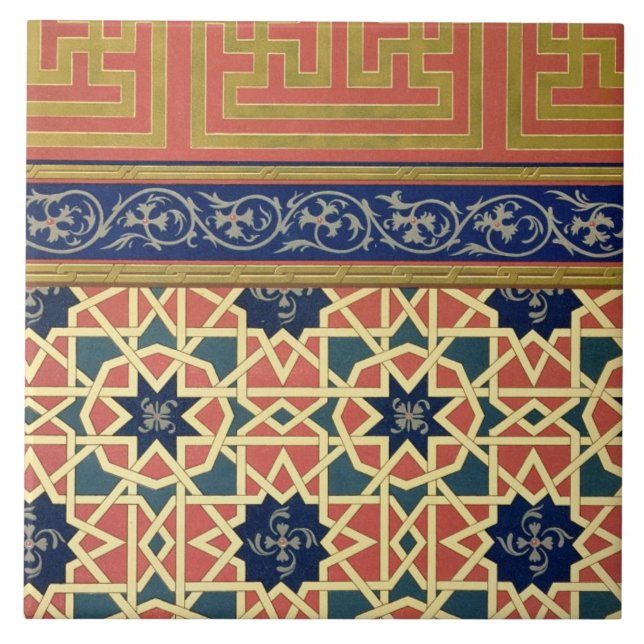 Arabic decorative designs (colour litho) tile (Front)