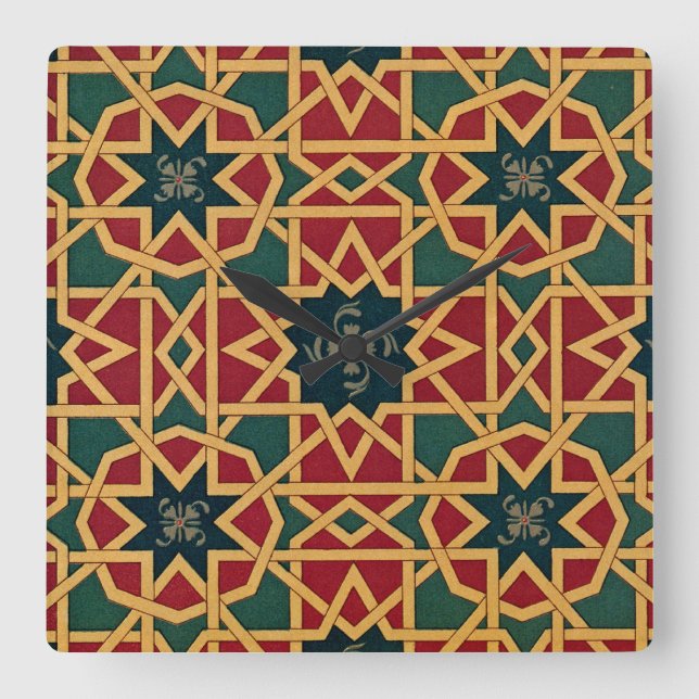Arabic Design #1 at Emporio Moffa Square Wall Clock (Front)
