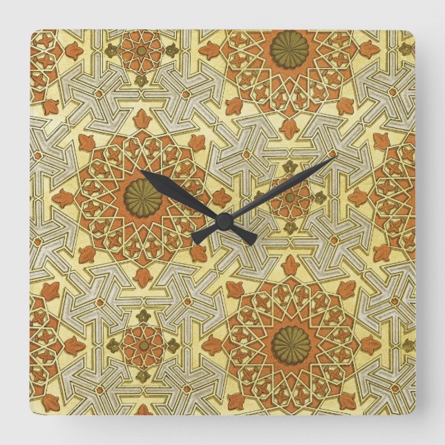 Arabic Design #4 at Emporio Moffa Square Wall Clock (Front)