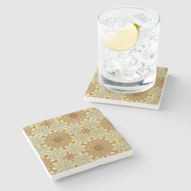 Arabic Design #4 at Emporio Moffa Stone Coaster (Side)