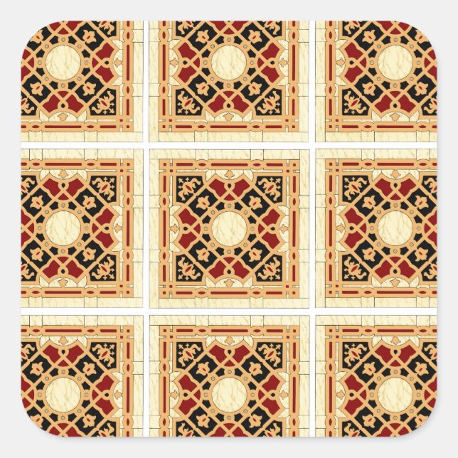 Arabic Design #9 at Emporio Moffa Square Sticker (Front)