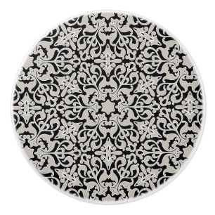 Arabic floral pattern ceramic knob
