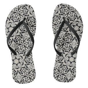 Arabic floral pattern flip flops