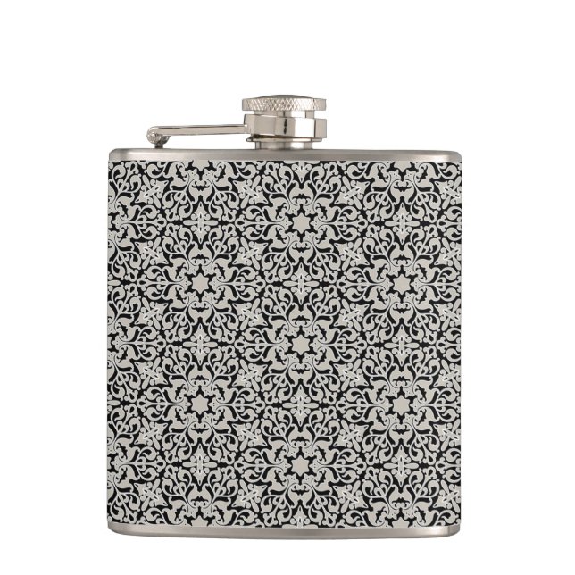 Arabic floral pattern hip flask (Front)