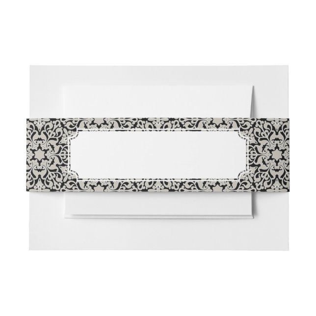 Arabic floral pattern invitation belly band (Front Example)