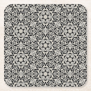Arabic floral pattern square paper coaster