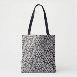 Arabic floral pattern tote bag