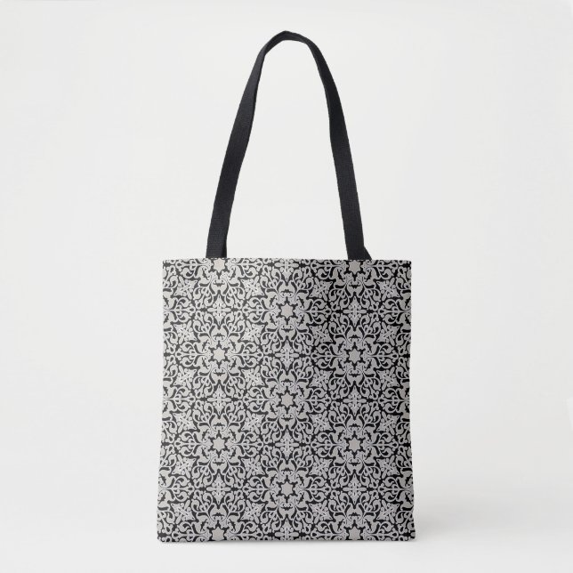 Arabic floral pattern tote bag (Front)
