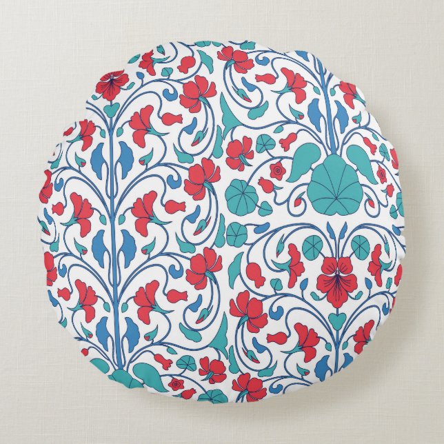 Arabic floral seamless vintage pattern. round cushion (Front)