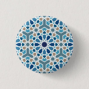 Arabic Geometric Design Pattern 3 Cm Round Badge