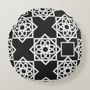 Arabic geometric pattern. Art decor. Islam. Flower Round Cushion
