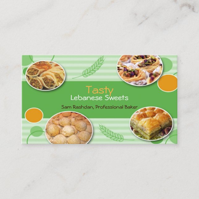 Arabic Lebanese Pastries Business Card (Front)