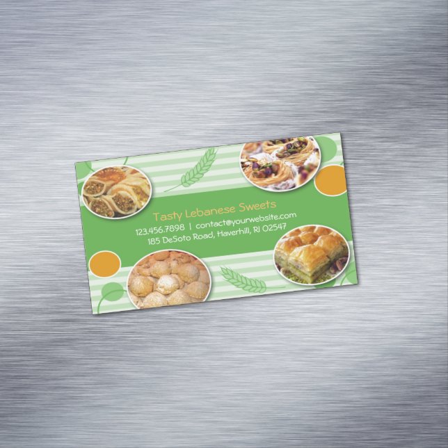 Arabic Lebanese Pastries Magnetic Business Card (In Situ)