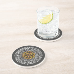arabic letters 3d art block coaster