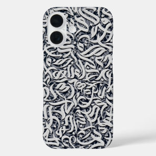 Arabic letters black and white  iPhone 16 case
