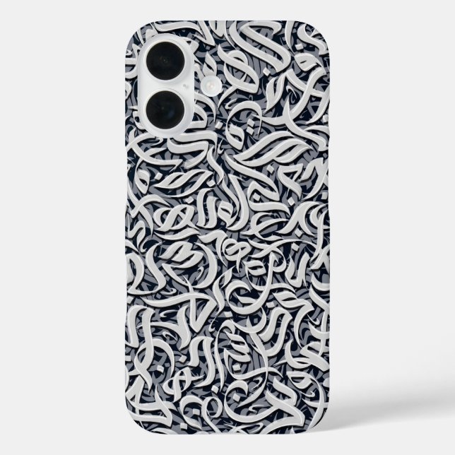 Arabic letters black and white  Case-Mate iPhone case (Back)