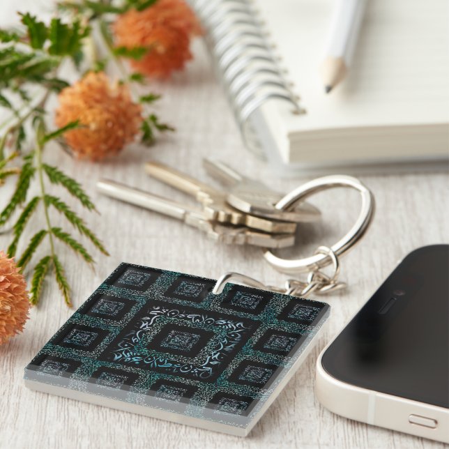 Arabic Letters square Key Ring (Front Right)