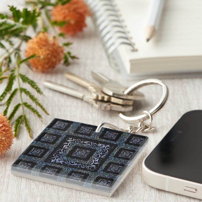 Arabic Letters square Key Ring (Front Right)