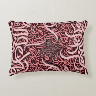 arabic lletters rose decorative cushion